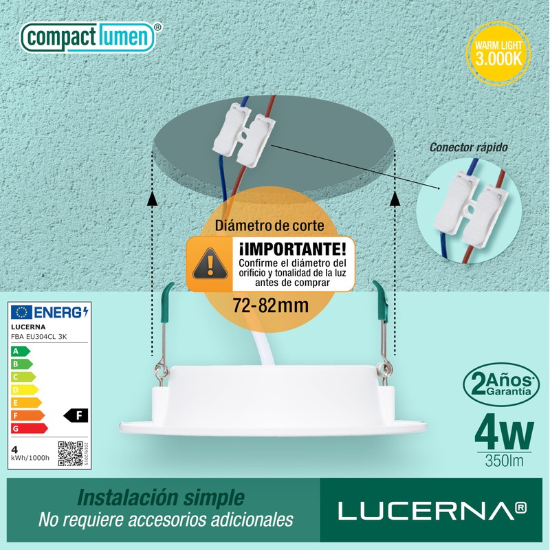 LUCERNA LED Downlight Recessed Ceiling – LED Interior Ceiling Spotlights