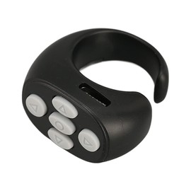 Remote Control Page Turner Smart Ring Controller Bluetooth 5.3 Wireless Remote Control Page Turner for Tik Tok Electronic Book (Black)