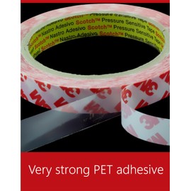 Dpm tapes - Double Sided GPT PET Tape: Strong Adhesion, Sticks to Difficult Surfaces, Thickness 0.21mm, Resistant to 150°C, UV Resistance ex 9088 (19mm x 50m)