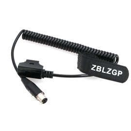 ZBLZGP D-tap to Mini 4 Pin XLR Female Power Cable for TVLogic Monitor (Coiled Cable)