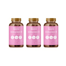 JOYCARE NATURAL Pack de 3 Complejo B Suplemento Alimenticio Biotina Granda en Cápsula Vitamina B12 Ingredientes Naturales Vegano | Presentación Pack d