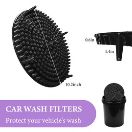 JUSTTOP Dirt Trap Car Wash Bucket Insert, 10.24" Diameter Car Wash Filter Helps Remove Dirt & Debris, Universal Washing Grit Trap Cleaning Tool for Car Truck SUV, Car Accessories (Black)