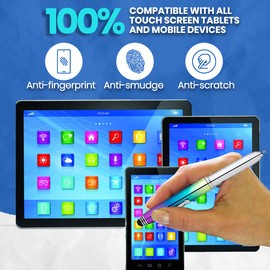 KING OF FLASH 3-in-1 Stylus Pen With Light, Capacitive Aluminium Pen Stylus, LED Torch Light, Ballpoint Pen (Multi Colour - Black Ink)