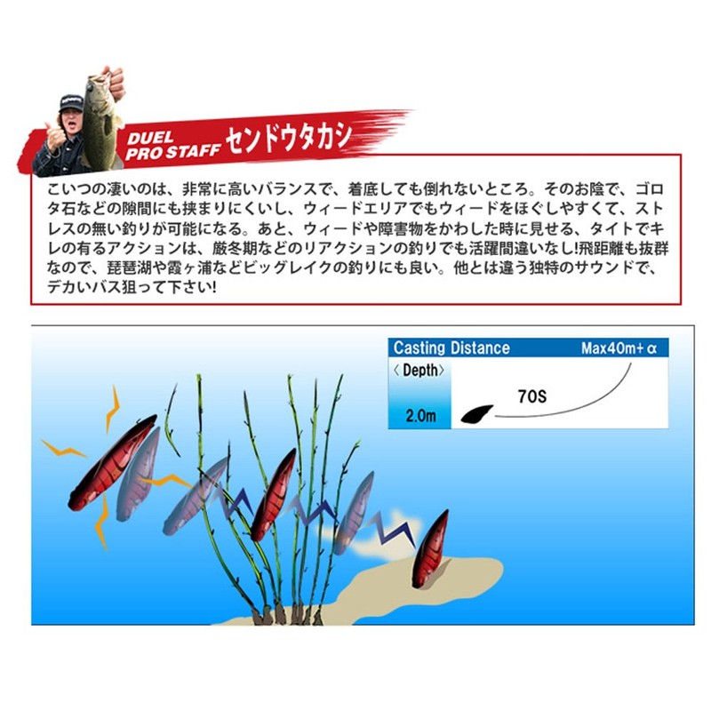 DUEL(デュエル) ルアー ハードコア バイブ 70S 70mm HHT