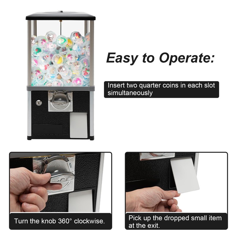 FXEIPOL Small Vending Machines 25-Cent 800 Coins Bank Capacity Home