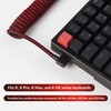 Keychron Premium Coiled USB-C Angled Red Cable, 5-Pin GX16 Detachable