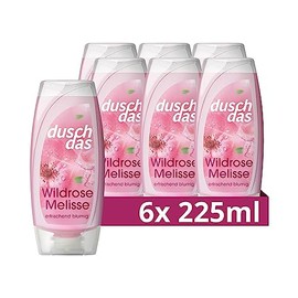 Duschdas Duschgel Wildrose Melisse Duschbad mit verwöhnender Duftformel sorgt für einen erfrischenden Start in den Tag 6x 225 ml