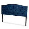 Baxton Studio Leone Headboard, Full, Navy Blue/Dark Brown