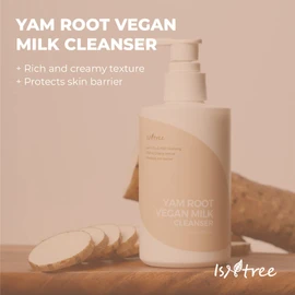 Isntree Yam Root Vegan Milk Cleanser 220 ml, Limpiador facial vegano para calmar e hidratar la piel