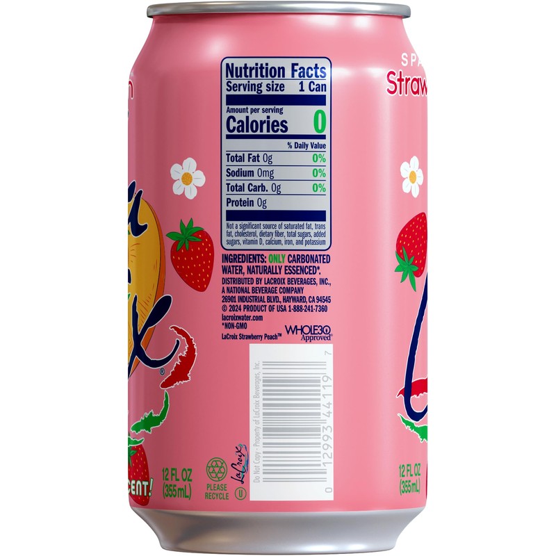 La Croix Sparkling Water, Strawberry Peach, 12 Fl Oz (Pack