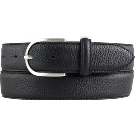 BELTINGER Ladies Italian Belt 35mm Wide Ladies Chino Belt Trouser Belt Textured Leather Buckle Silver, black, silver