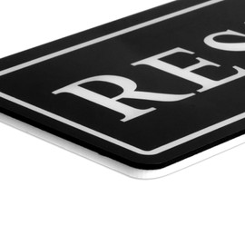 Kichwit Restroom Sign with Magnets on The Back, 8.7 x 2.3 Inches (Black)