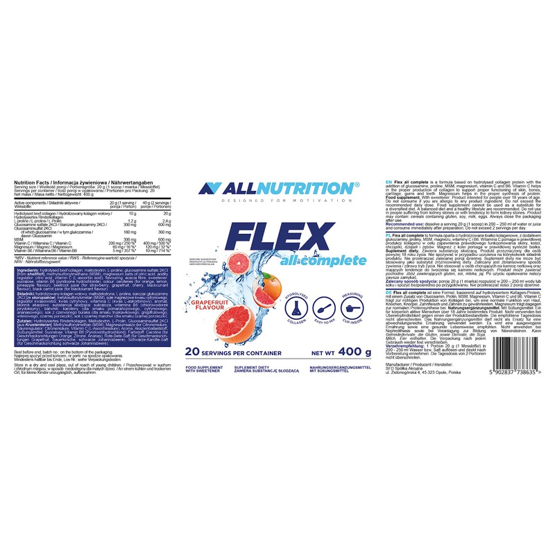 ALLNUTRITION Flex All Complete V2.0 Dietary Supplement - Main Ingredient