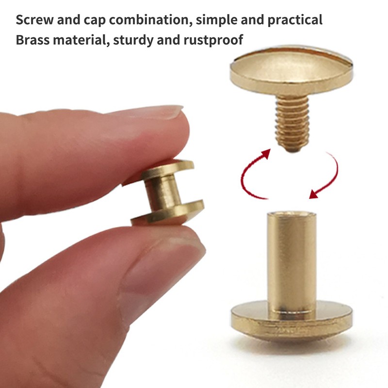 50Pcs Decorative Rivets 50Pcs Slot Flat Head Screws Brass Screw