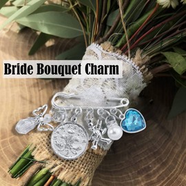 Bridal Shower Gift for Bride to Be Bride Bouquet Charm Bride Pin Something Blue for Bride on Wedding Gifts for Bride from Mother Mom Grandmother Best Friend (Blue)