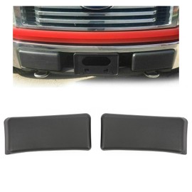 KUAFU Front Bumper Guards Pads Compatible with 2009-2014 Ford F150 Replacement for 9L3Z17E810B FO1053100 Left Driver and Right Passenger Bumper Trim Set Molding Insert Cap Black