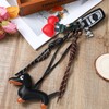 Giantree Leather Dachshund Keychain Kit, Cute Weiner Dog Heart Cherry