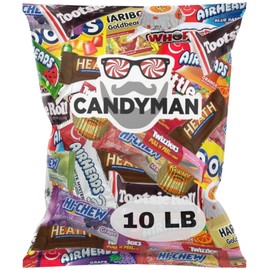 CANDYMAN (10 LB) Chocolate & Candy Bundle with Mixed Individually Wrapped Treats, Fun and Mini Sized Chocolate and Candy for Parties