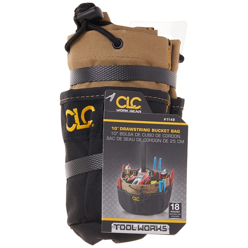 CLC Custom LeatherCraft 1148 Drawstring Bucket Bag, 18 Pocket ,