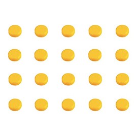 MAUL 15 mm 0.17 Kg Maulpro Round Magnet for Whiteboards - Yellow (Pack of 20)
