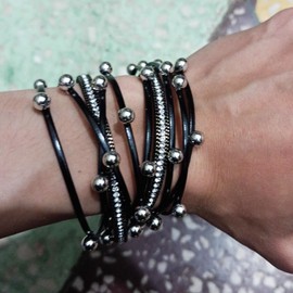 72ore Leather Beaded Bracelet for Women Boho Multi-Layered Stacked Wrap Bracelet Gothic Boho Jewelry Trendy Gifts