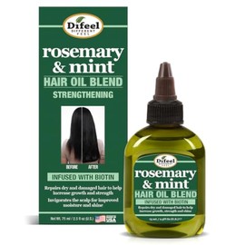 Difeel Aceite para el cabello premium de romero y menta con biotina 2.5 oz. - Aceite de romero natural para el crecimiento del cabello y biotina