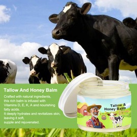 Rahotow Tallow And Honey Balm for Face,Beef Tallow for Skin Body Butter Grass Fed Beef Tallow for Skin Handmade Natural Soothing Moisturizing Suitable For All Skin Types