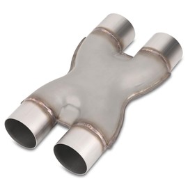 Vurkcy 2.5 inch Exhaust X Pipe, 2.5" Inlet 2.5" Outlet 10" Overall Length,Stainless Steel Universal 2 1/2 Inch Crossover X Tail Pipe, Weld-on, Silvery