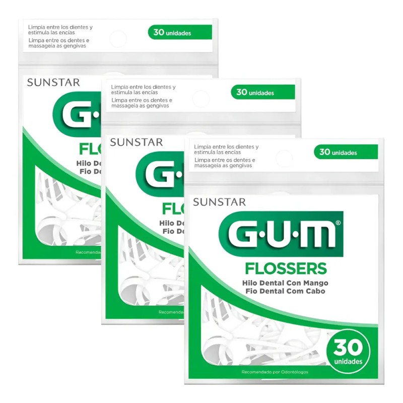 90 Flossers Hilo Dental Orqueta 1cm Gum 3 Packs De