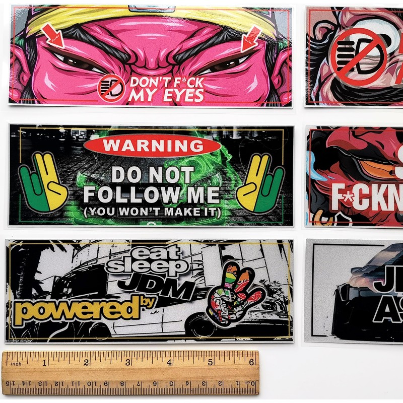 Calcomanías divertidas para ventana trasera de JDM para auto motores,