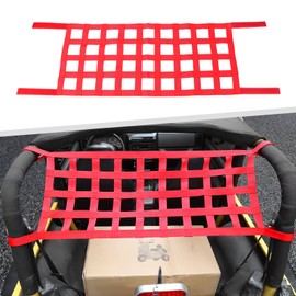 Cargo Net for Jeep Wrangler, Mesh Cargo Netting Top Hammock Roof Net Compatible with Jeep Wrangler YJ TJ JK JKU JL JLU Gladiator JT 1987-2023 (Red)