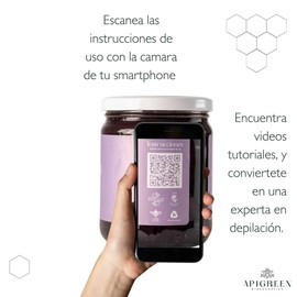 APIGREEN - CERA ESPAÑOLA DEPILATORIA (400GRS) + APLICADORES, PIEL SENSIBLE - BIKINI, ROSTRO, PIERNAS, BARBA | DEPILA SIN DOLOR | EFICAZ EN TODO TIPO DE VELLO (Clorofila)