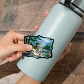 Die Cut Sticker Smokey Bear, Leaving in SUV, Contour, Vintage Poster Vinyl Sticker 3 to 6 inches, (Waterproof Decal for Cars, Water Bottles, Laptops, Coolers), Large