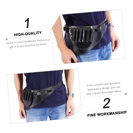 SAFIGLE 2 pcs PU Barber Scissors Pouch Practical Cross Body Organizing Bag for Hairpins Combs Essential Tools Safe Durable Design with Multiple Compartments