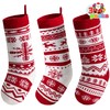 JOYIN 3 Pack 45cm Knit Christmas Stockings, Large Rustic Yarn