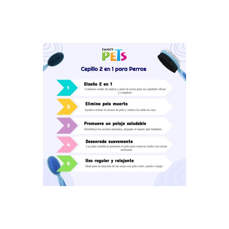 Fancy Pets Cepillo Doble Grande para Perro con Cerdas y