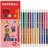 NATARAJ Bright Shades Full Size Colour Pencils & a Sharpener