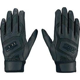 Zett Batting Gloves for Both Hands, High School Rule Compliant, White (1100) M Size (9.4 - 9.8 inches (24 - 25 cm)), BG578HS (1900) Black, Both Hands/L (10.2 - 10.6 inches (26 - 27 cm))