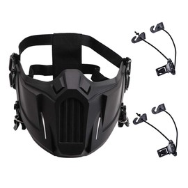 AOUTACC Airsoft Half Face Masks, Creative Protective Masks for Outdoor Games, Sports, Hunting, Paintball - Adult Men & Women (Black)