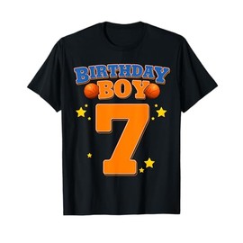 7th Birthday Boy Shirt Basketball 7 Years Old Kids Gift T-Shirt