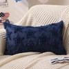 DFXSZ 4th of July Pillow Covers 12x20 inch 4th of July Decor Blue Stars Decoration Blue Soft Plush Faux Fur Jacquard Throw Pillows Independence Day Decorations for Home Sofa PTK032A12
