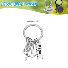 PATIKIL Papa Keychain, Funny Key Chain Gifts from Son for Birthday Father's Day Thanksgiving Christmas Gifts, Papa Ruler Style, Silver