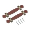 PATIKIL 6" Leather Drawer Pulls with Iron Sheet, 2 Pcs