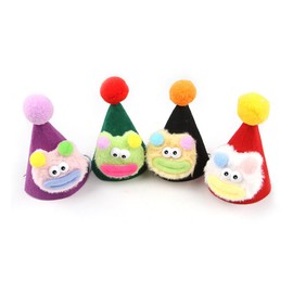 LAKYMIE Pack of 4 Birthday Hat Dog Cat Christmas Hat Birthday Dog Hat Felt Party Accessories Decoration