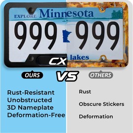 2PCS License Plate for Mazda CX5 Premium Car License Plate Bracket Holder Fit for CX5 2015-2024, Premium Aluminum Alloy Weather Proof License Plate Covers with Screw Caps Cover Set Car Accessories