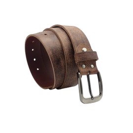 NK Belt GmbH #HB-02 Handmade Men's Leather Belt Made in Germany Brown Buffalo Leather Suit Jeans Belt 38 mm, brown