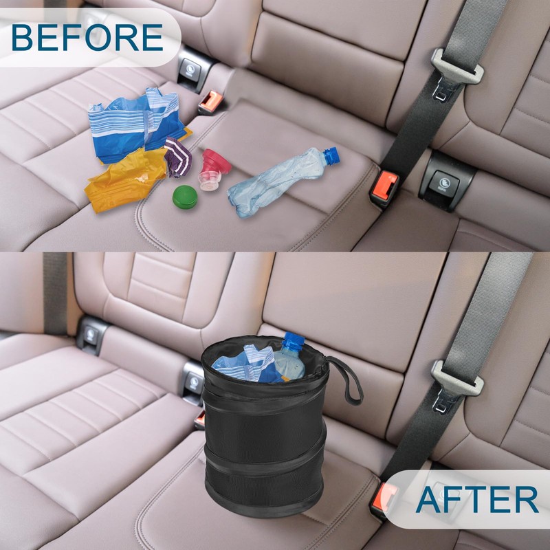 Kincown Car Trash Can, 2 Packs Mini Collapsible Pop-up Car