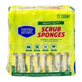 Berkley Jensen Heavy Duty Cellulose Scrub Sponges, 27 ct., Yellow / Green