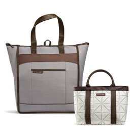 Rachael Ray Chillout Reusable Grocery Bag and Lunch Bag, Cooler Bag, Soft Sided Cooler and Lunch Bag, Insulated and Leak Proof