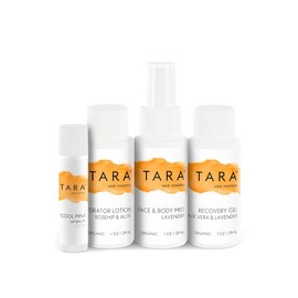 TARA Spa Therapy Sun Restore Travel Kit Bundle, Recovery Gel, Rehydrator Lotion, Lavender Face & Body Mist, Cool Mint Lip Balm